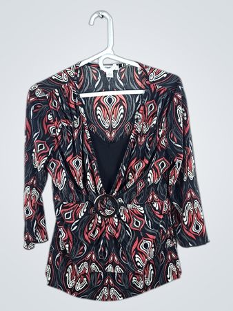 dressbarn Patterned Wrap Blouse