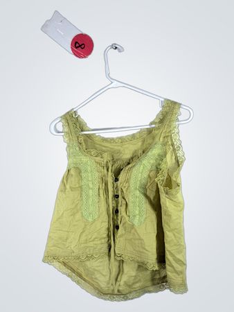 Green Lace Trimmed Top