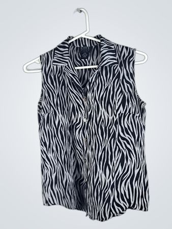 CITY Zebra Print Silk Blouse