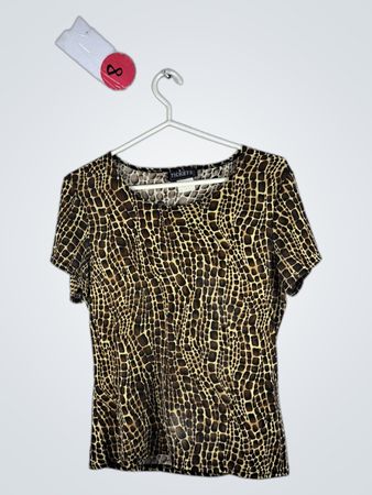 Tickets Leopard Print Short-Sleeve Blouse