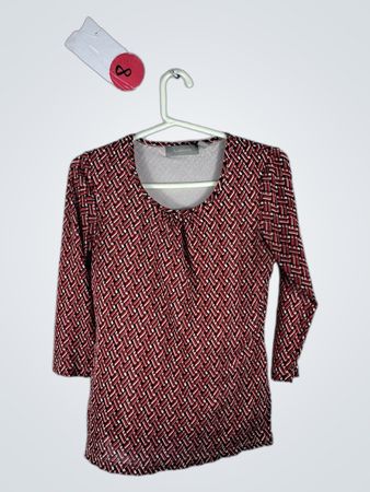 Liz Claiborne Women's Red Patterned Blouse