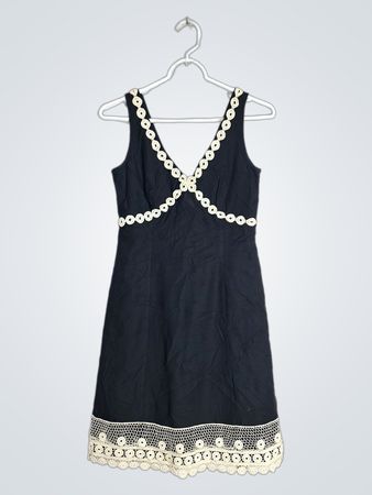 J.Crew Black Lace Trim Sleeveless Mini Dress