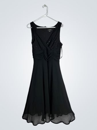 Dressbarn Black Sleeveless Sequin Midi Dress