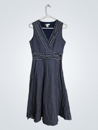 Carole Little Navy Blue Polka Dot Dress