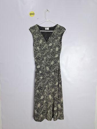 BYER California Black and Gold Floral Dress
