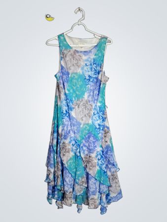 Christopher & Banks Blue Floral Dress