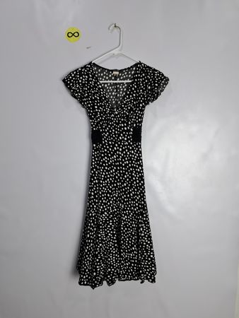 Maurices Black Polka Dot Wrap Midi Dress