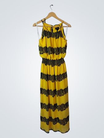Yellow and Black Striped Maxi Dress