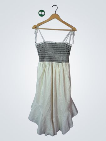 KISUII XS Cream Striped Bandeau Mini Dress