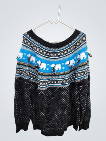 Unbranded Polar Bear Fair Isle Knit Sweater