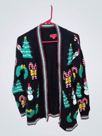 Unbranded Black Christmas Knit Cardigan