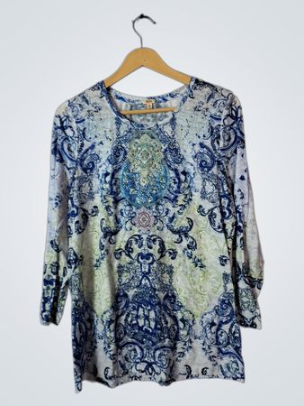 Reba Blue Paisley Blouse