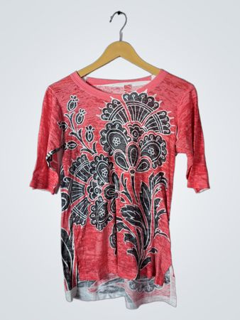 Unbranded Floral Print Short Sleeve Tunic Top