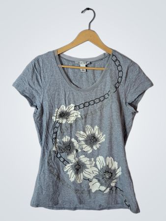 Gray Floral T-Shirt