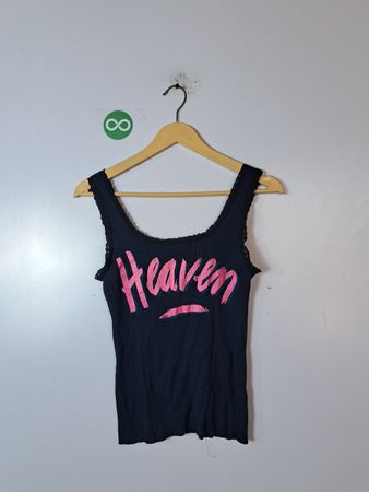 Black Tank Top with Pink Writing
