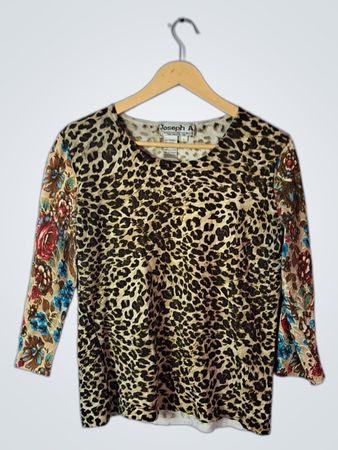 Joseph A. Leopard Print Top