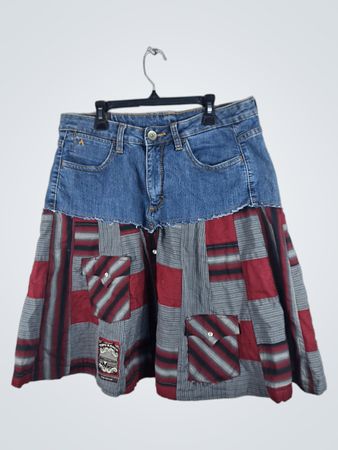 Patchwork Denim Skirt