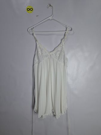 White Lace Trim Chemise