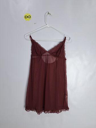 Oysho Burgundy Lace Chemise