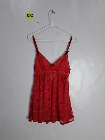 Came Amber Red Lace Chemise