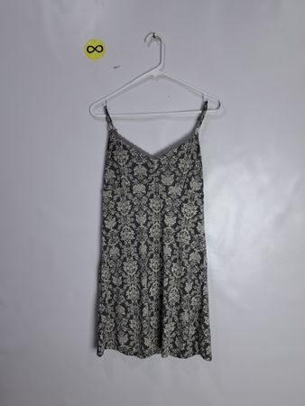 Grey Floral Lace Cami Mini Dress