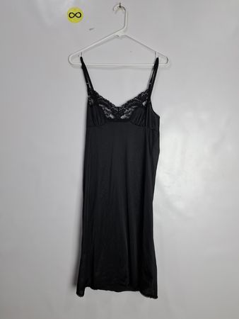 Black Nightgown with Lace Trim