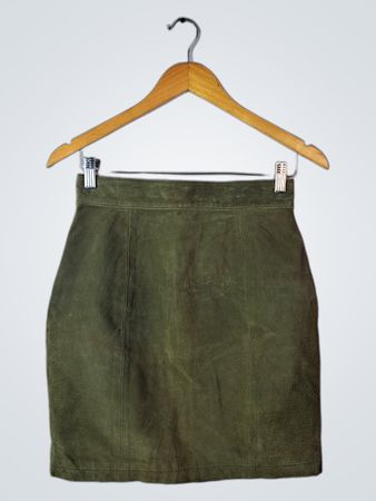 Green Leather Skirt