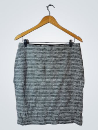 LOFT Gray Striped Mini Skirt
