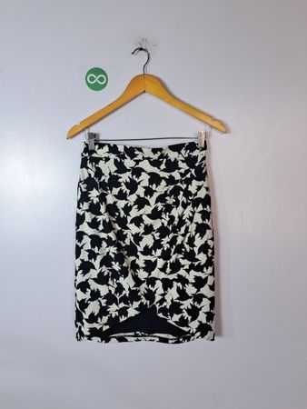 Black and White Floral Skirt