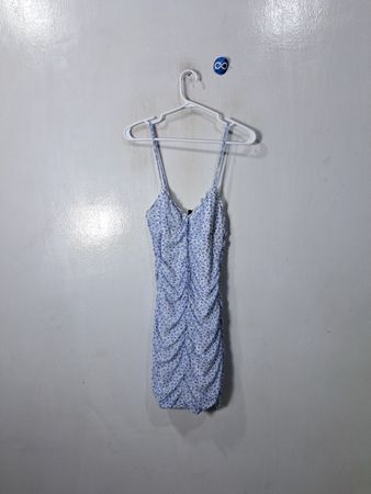 H&M Blue Floral Print Mini Dress