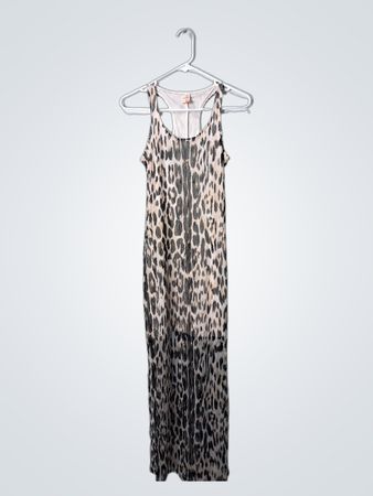 No Boundaries Leopard Print Sleeveless Maxi Dress