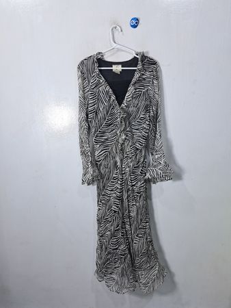 ICE Brand Black and White Zebra Print Dress