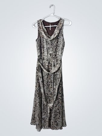 MSK Snakeskin Print Midi Dress