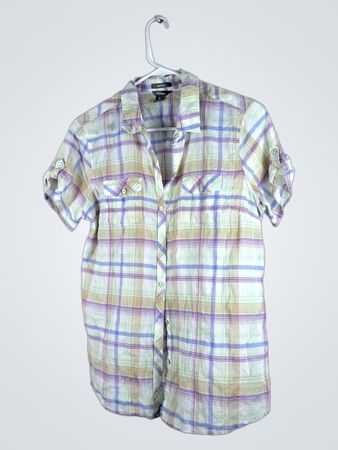 Eddie Bauer Women's Medium Short Sleeve Plaid Shirt