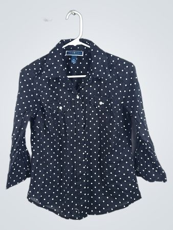 Karen Scott Polka Dot Cotton Blouse