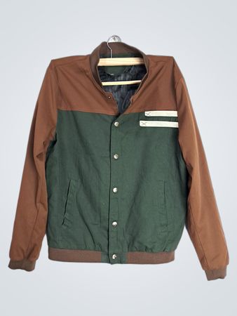 Brown and Green Bomber Jacket