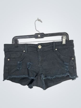 Sagafont Black Denim Shorts