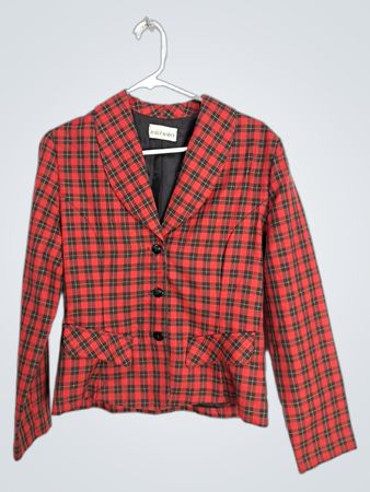 Daily Habit Red Plaid Blazer