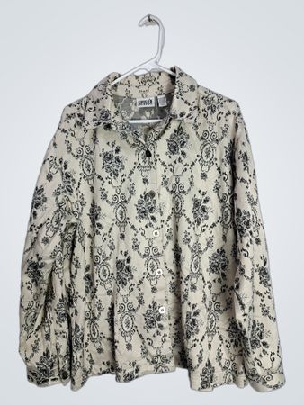 Chico's Floral Print Long-Sleeve Button-Down Shirt