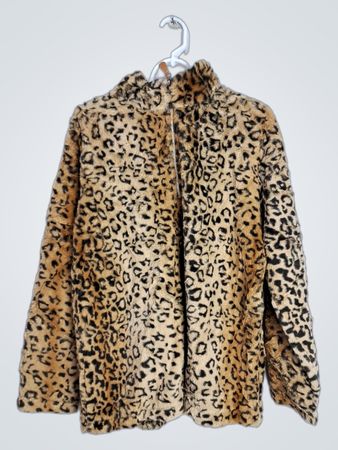 Pink Lily Leopard Print Fleece Jacket