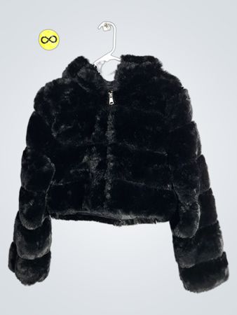 3SPIN5 Cropped Faux Fur Jacket