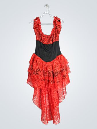 Spirit Halloween Red Black Lace Costume Dress