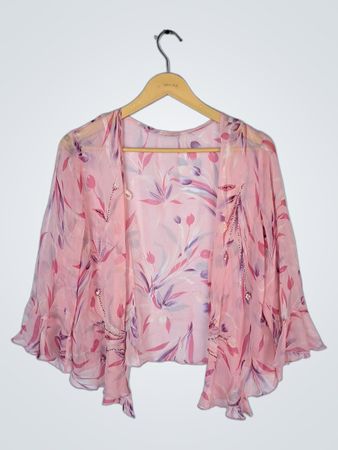 Pink Floral Sheer Top