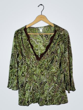 Green Paisley Blouse