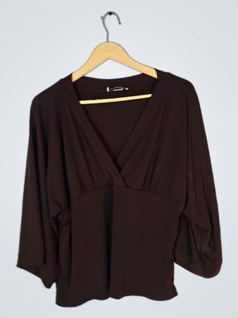 H&M Brown Wrap Blouse