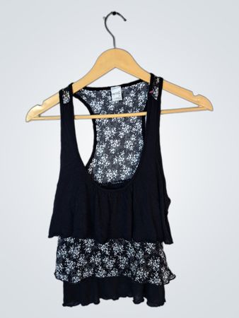 Kirra Black Floral Tank Top