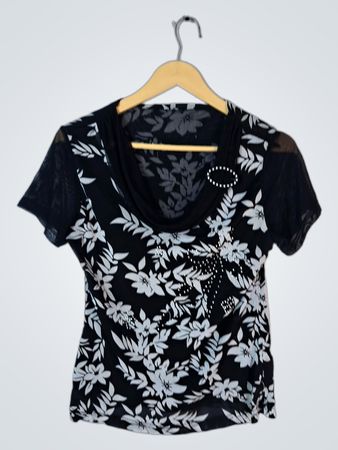 Black Floral Blouse