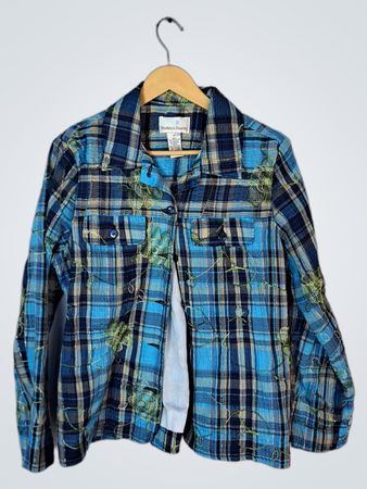 Draper's & Damons Blue Plaid Shirt