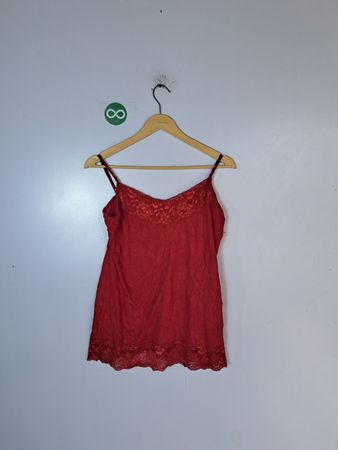 Maurices Red Lace Trim Cami Top