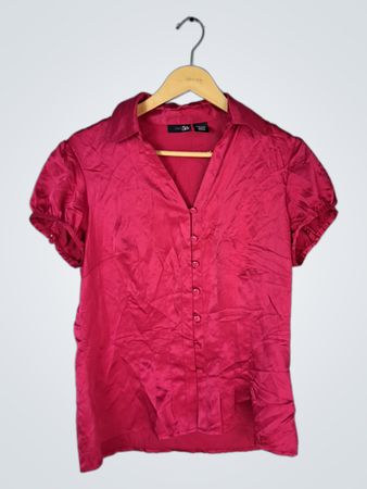 east5th Red Satin Blouse